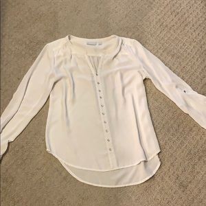 New York & Co White Long Sleeve Shirt